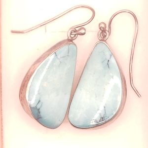 Handmade sterling silver sky torquise earrings